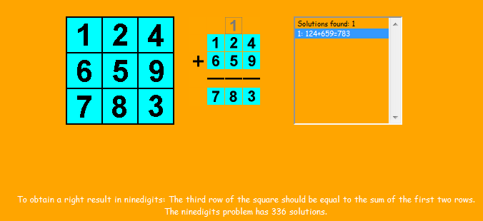 nummolt / ninedigits workshop. To play with digits