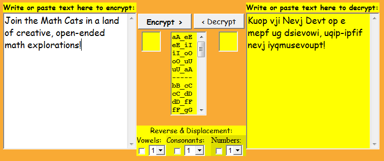 Encryption tool for kids: Encrypt or decrypt text